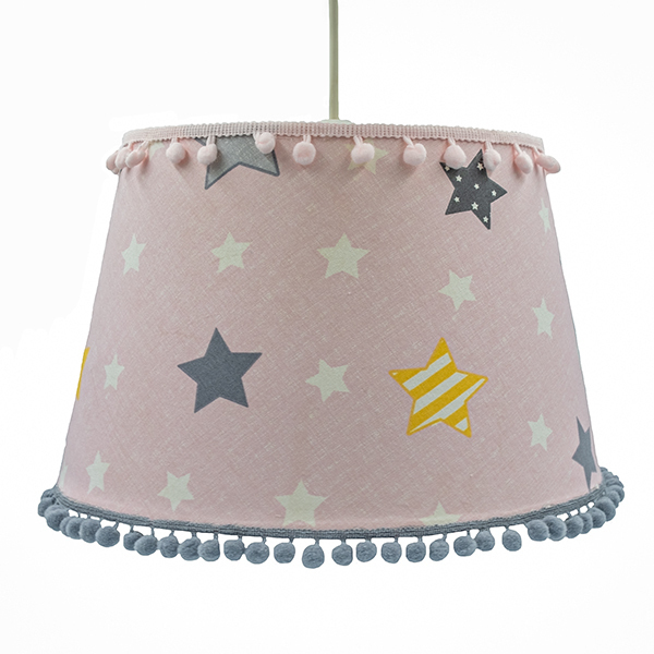 Φωτιστικο οροφης θεμα pink with grey stars