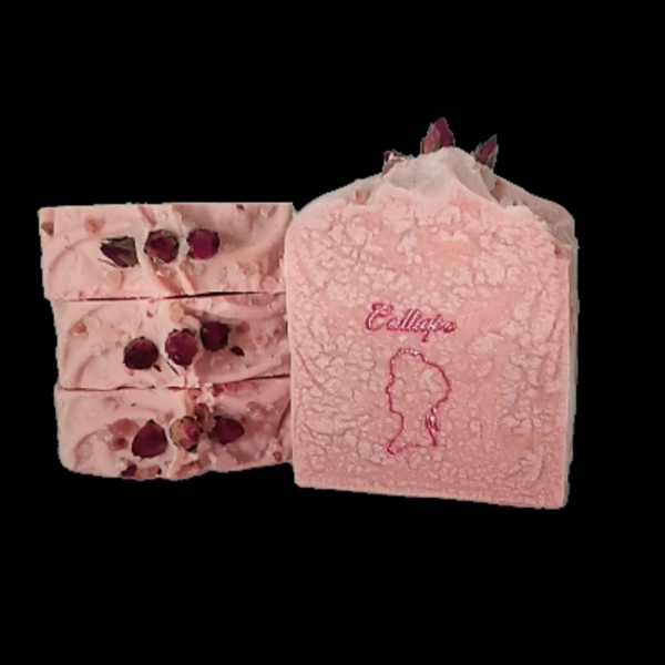 Rose Porcelain Soap with Pink Clay and Kaolin. Σαπούνι με άρωμα τριαντάφυλλο με άργιλο ροζ και καολίνη.