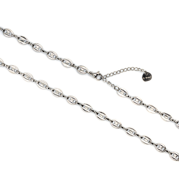 Κολιέ Αλυσίδα από Ανοξείδωτο Ατσάλι Love Links Choker Silver