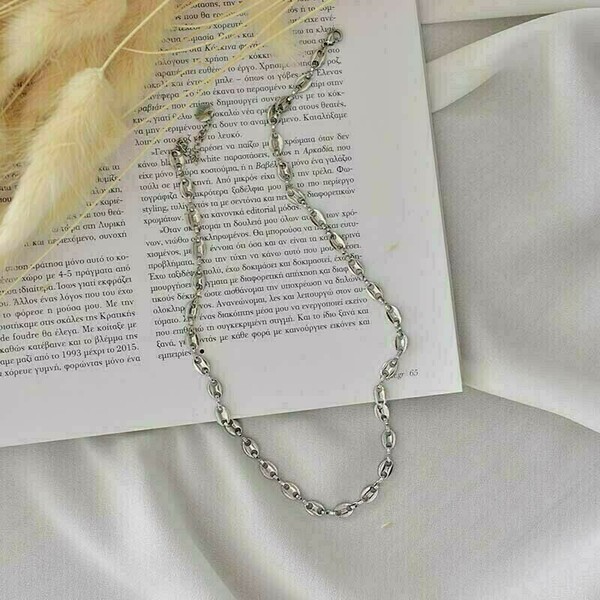 Κολιέ Αλυσίδα από Ανοξείδωτο Ατσάλι Love Links Choker Silver
