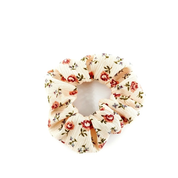 Σετ scrunchies ροζ τριαντάφυλλα και γκρι.
