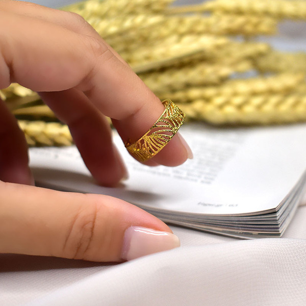 Δαχτυλίδι από Ανοξείδωτο Ατσάλι Lace Gold