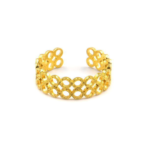 Δαχτυλίδι από Ανοξείδωτο Ατσάλι Beehive Gold