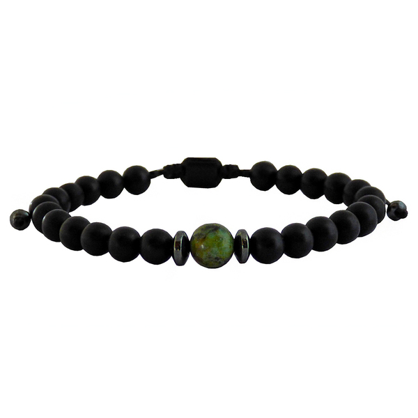 Ανδρικό βραχιόλι onyx black - turquoise africa