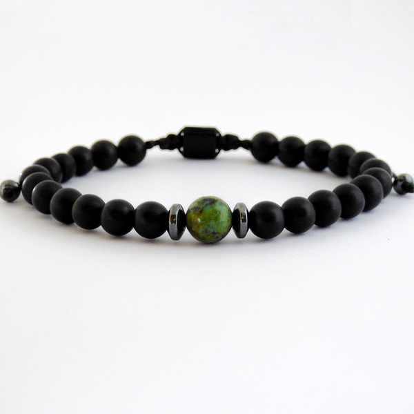Ανδρικό βραχιόλι onyx black - turquoise africa