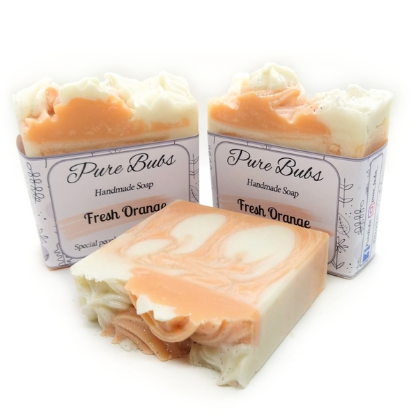 Χειροποίητο σαπούνι Fresh Orange με οργανικά έλαια και βούτυρα