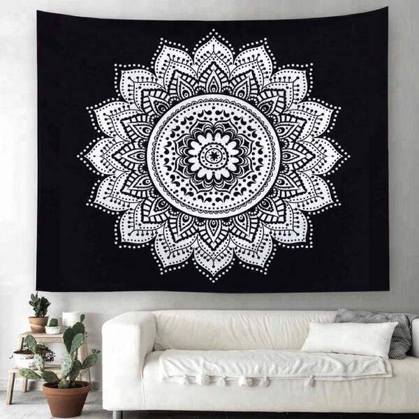 Mandala Black Lotus | Διακοσμητικό Πανό Τοίχου