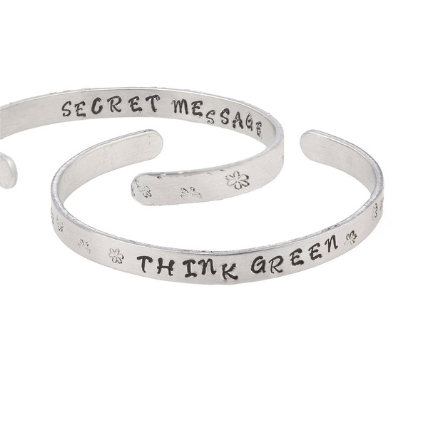 Ανδρική χειροπέδα personalised "think green