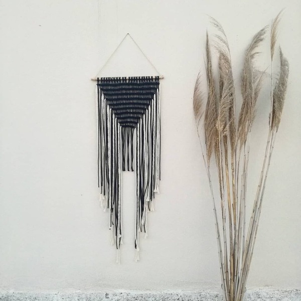 Διακοσμητικό τοίχου macrame "Σκανδιναβικό ασπρόμαυρο"