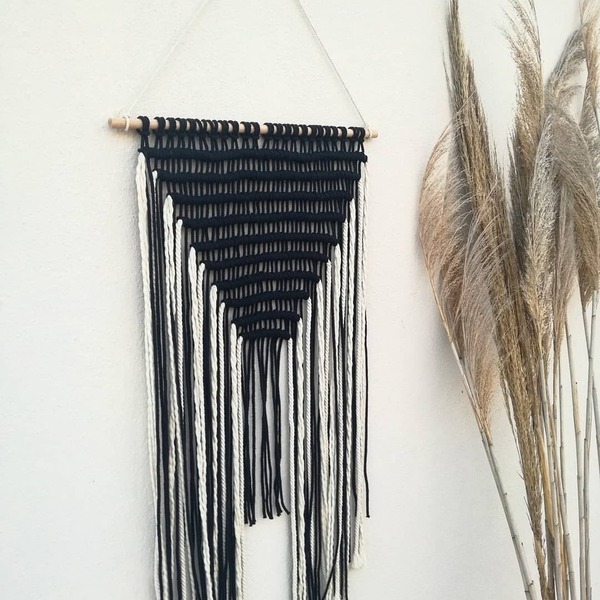 Διακοσμητικό τοίχου macrame "Σκανδιναβικό ασπρόμαυρο"