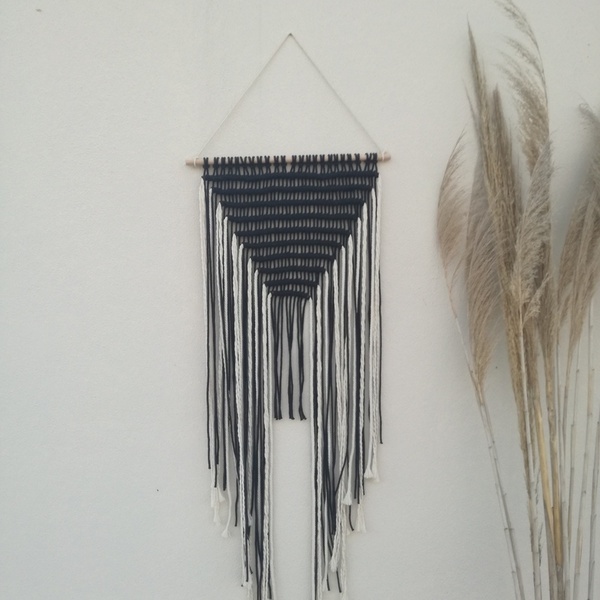 Διακοσμητικό τοίχου macrame "Σκανδιναβικό ασπρόμαυρο"