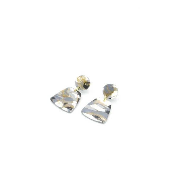 Marble geometric earrings - γεωμετρικά σκουλαρίκια με εφέ μάρμαρο από πολυμερικό πηλό