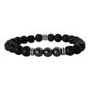 Ανδρικό βραχιόλι Lava black & Hematite 8mm