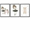 Σετ 3 κάδρα για κορίτσι με θέμα μπαλαρίνα ( 22 χ 31 εκ. )